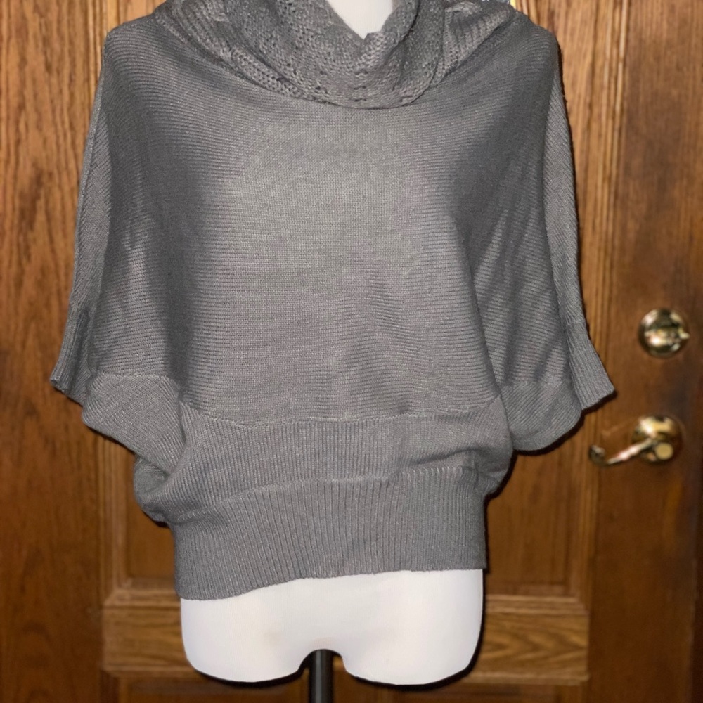 #773 Mandee Grey cowl neck sweater size M